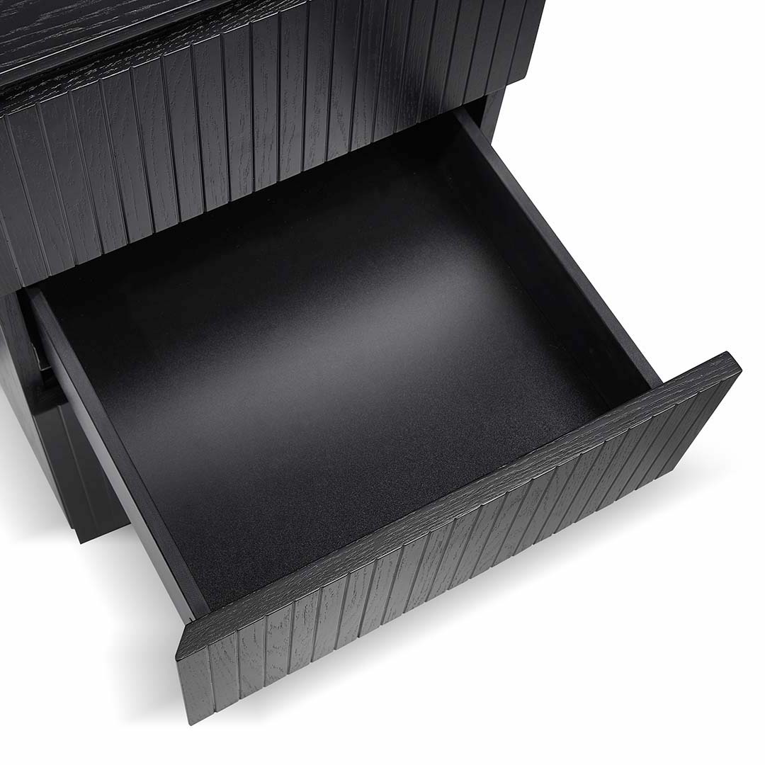 Albina 1.77m Right Drawer Office Desk - Black Oak Office Desk Century-Core   