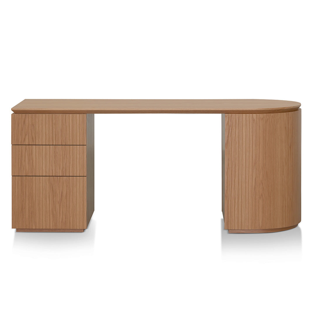 Ex Display - Albina 1.77m Left Drawer Office Desk - Natural Oak Office Desk Century-Core