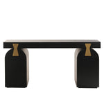 Junon 1.55m New Elm Home Office Desk - Full Black Home Office Desk Nicki-Core