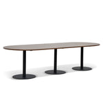 Ripponlea 3m Oval Meeting Table - Walnut Meeting Table Sun Desk-Core   