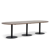 Ripponlea 3m Oval Meeting Table - Walnut Meeting Table Sun Desk-Core   