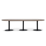 Ripponlea 3m Oval Meeting Table - Walnut Meeting Table Sun Desk-Core   