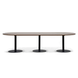 Ripponlea 3m Oval Meeting Table - Walnut Meeting Table Sun Desk-Core   