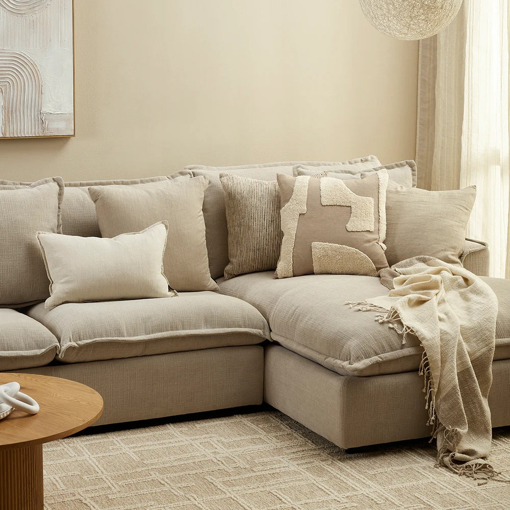 Ex Display - Ollo Mezze Cushion with Feather Inserts - Taupe Cushion Furtex-Local