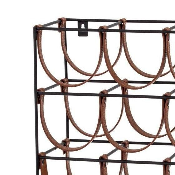 Ex Display - Orell 16 Bottles PU Leather Wine Rack - Tan Wine Rack Albi-Local