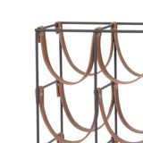 Ex Display - Orell 9 Bottles PU Leather Wine Rack - Tan Wine Rack Albi-Local