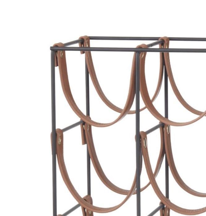 Ex Display - Orell 9 Bottles PU Leather Wine Rack - Tan Wine Rack Albi-Local