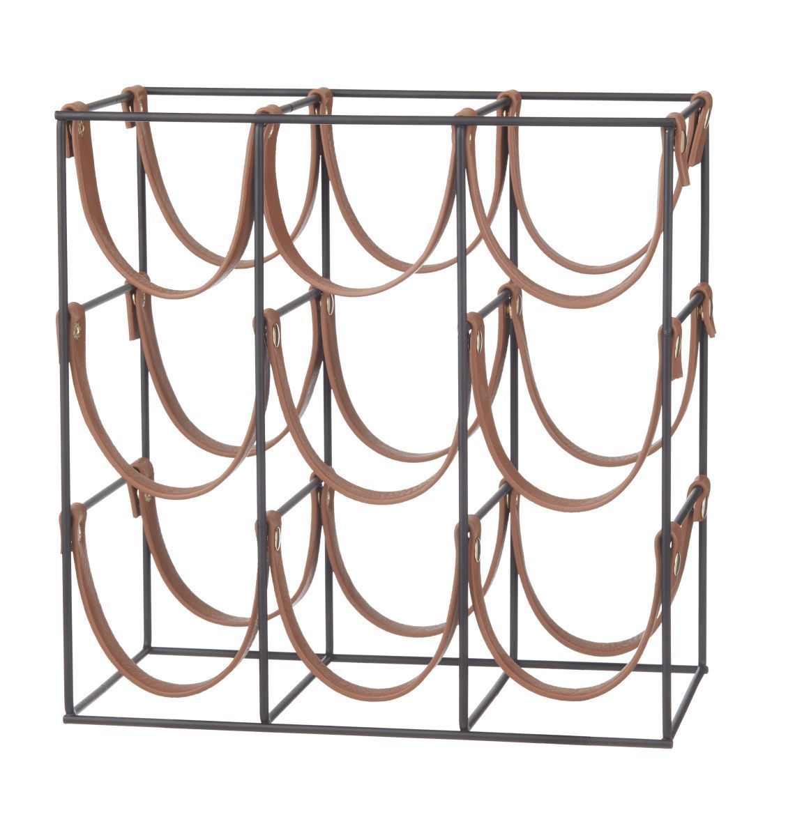 Ex Display - Orell 9 Bottles PU Leather Wine Rack - Tan Wine Rack Albi-Local