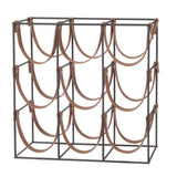 Ex Display - Orell 9 Bottles PU Leather Wine Rack - Tan Wine Rack Albi-Local