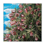 Our Adventure Begins - Bottle Brush Flowers, By Hsin Lin Wall Art Gioia-Local White Framed Canvas 50x50cm