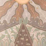 Our Matriarch, Peach And Green, By Domica Hill Wall Art Gioia-Local 50x50cm Framed Canvas Gold
