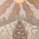 Our Matriarch, Peach And Green, By Domica Hill Wall Art Gioia-Local 50x50cm Framed Canvas Gold