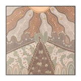 Our Matriarch, Peach And Green, By Domica Hill Wall Art Gioia-Local 50x50cm Framed Canvas Black