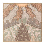 Our Matriarch, Peach And Green, By Domica Hill Wall Art Gioia-Local 50x50cm Framed Canvas Oak