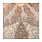 Our Matriarch, Peach And Green, By Domica Hill Wall Art Gioia-Local 50x50cm Framed Canvas White