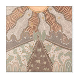 Our Matriarch, Peach And Green, By Domica Hill Wall Art Gioia-Local 50x50cm Framed Canvas White
