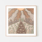 Our Matriarch, Peach And Green, By Domica Hill Wall Art Gioia-Local 50x50cm Framed Poster Black