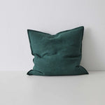 Como Linen Stonewashed Vintage Look Cushion Cushion Weave-Local Como Forest 50cm x 50cm Polyester