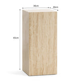 Travio 65cm High Plinth - Cream Travertine Eastern-Local
