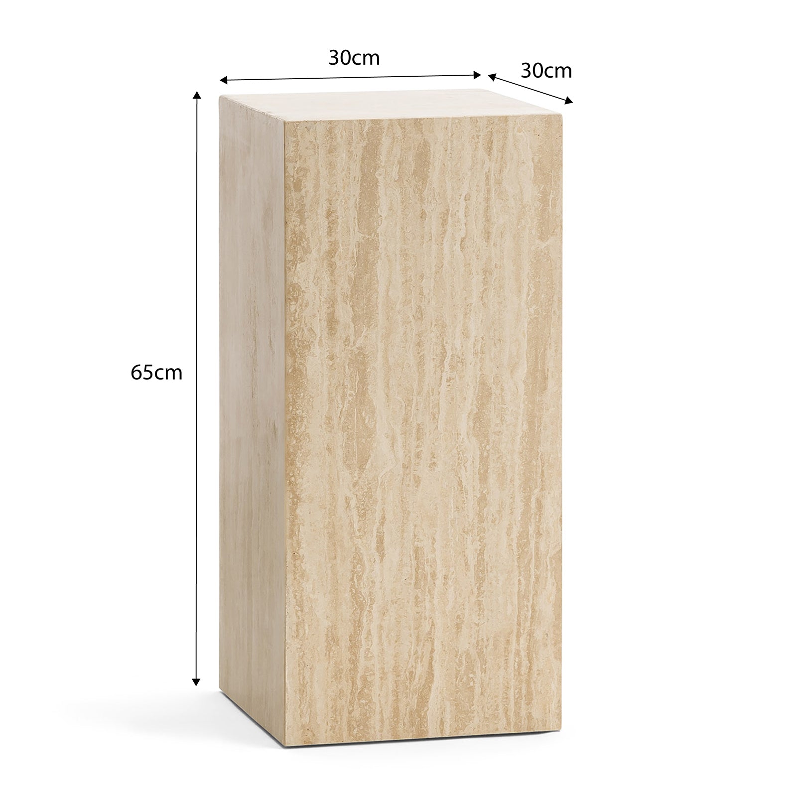 Travio 65cm High Plinth - Cream Travertine Eastern-Local
