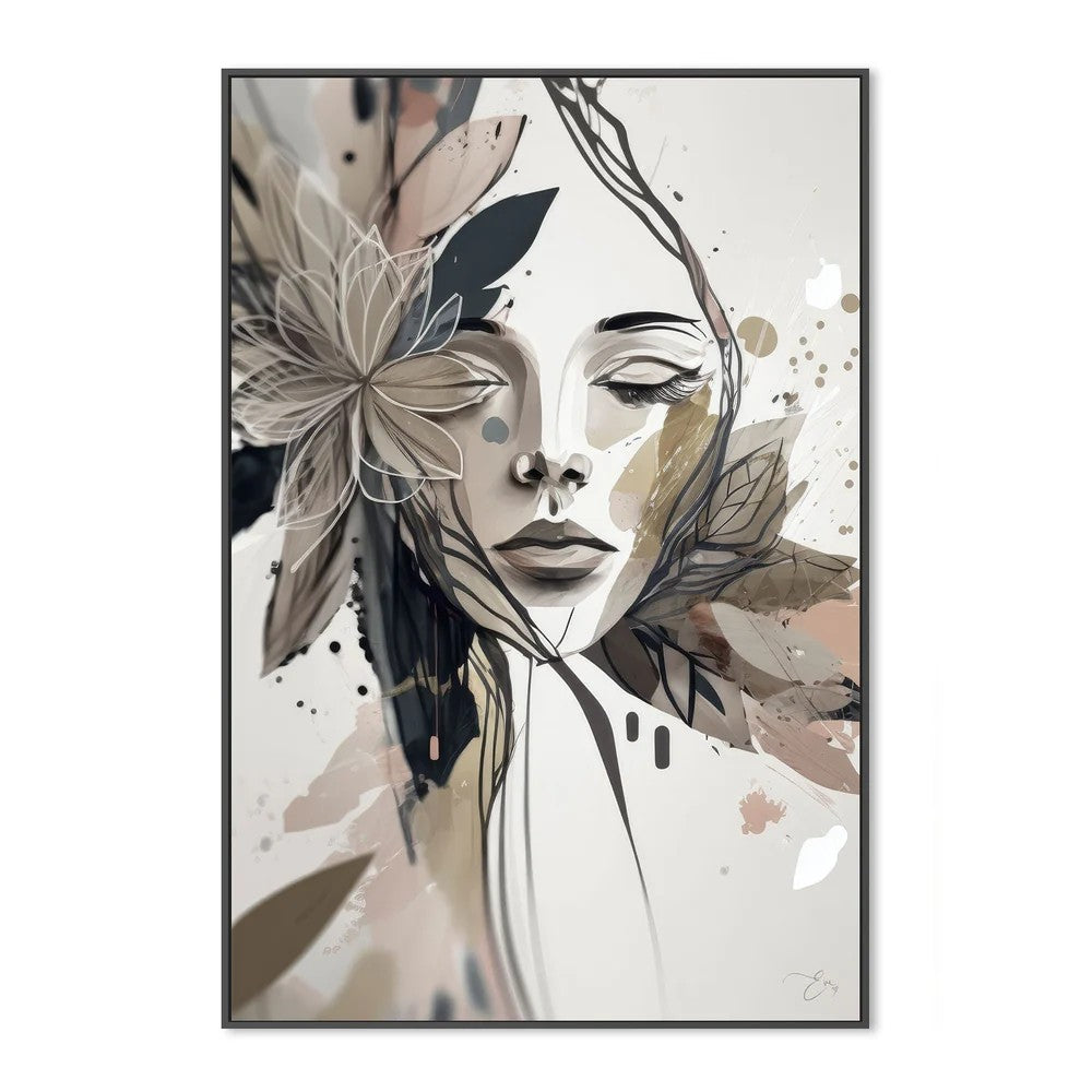Pretty Petals, By Bella Eve Wall Art Gioia-Local Black Framed Canvas 40x60cm