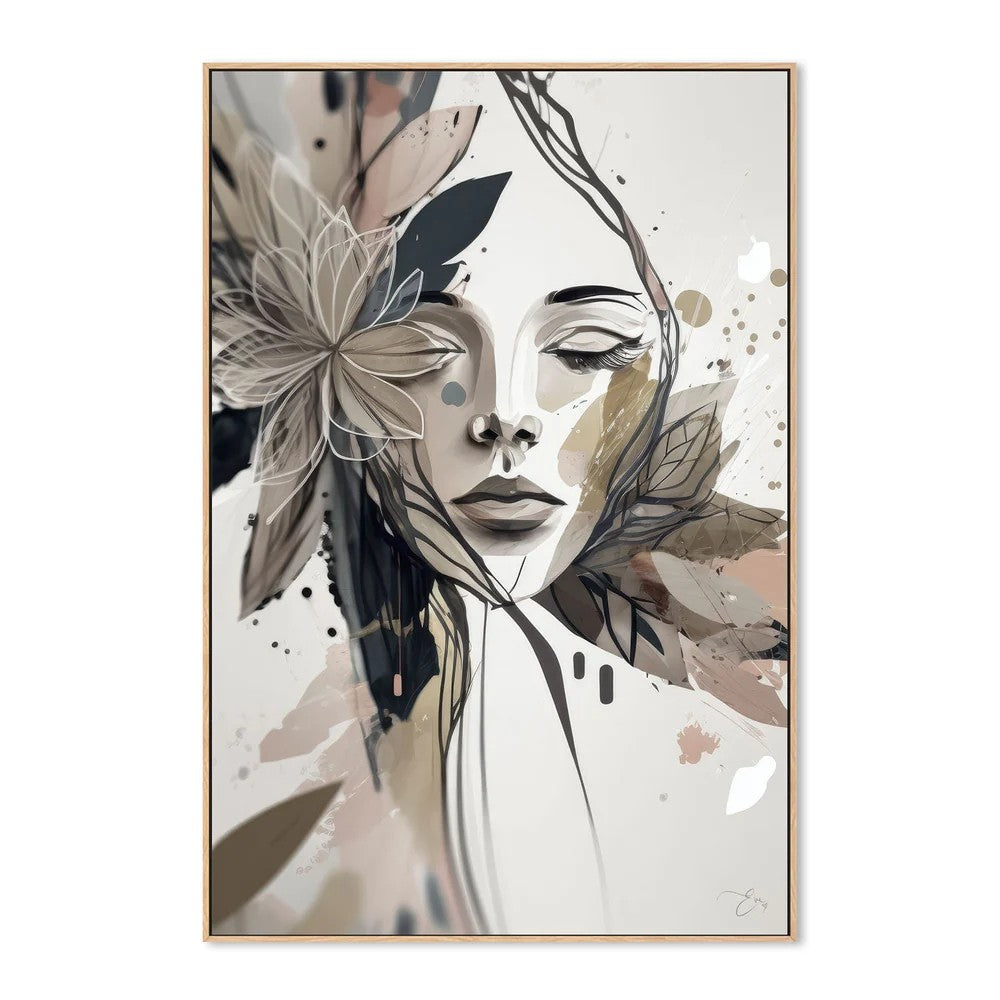 Pretty Petals, By Bella Eve Wall Art Gioia-Local Oak Framed Canvas 40x60cm