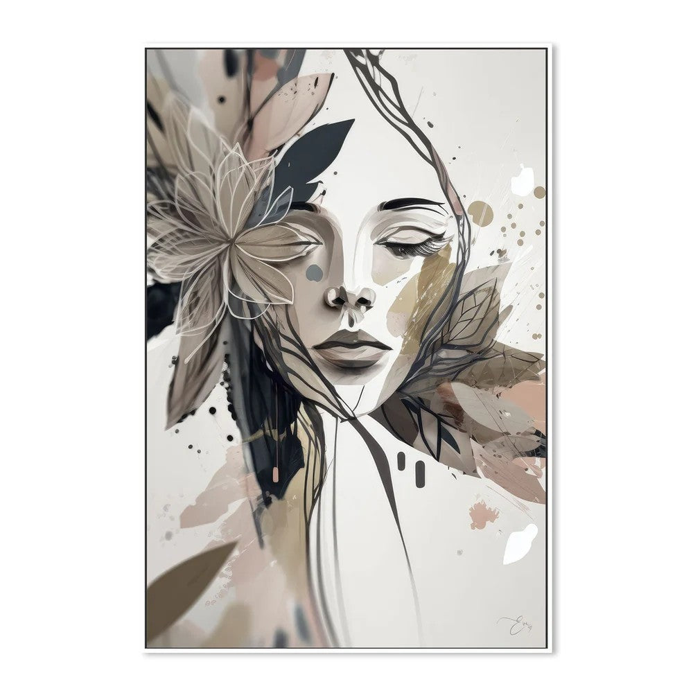 Pretty Petals, By Bella Eve Wall Art Gioia-Local White Framed Canvas 40x60cm