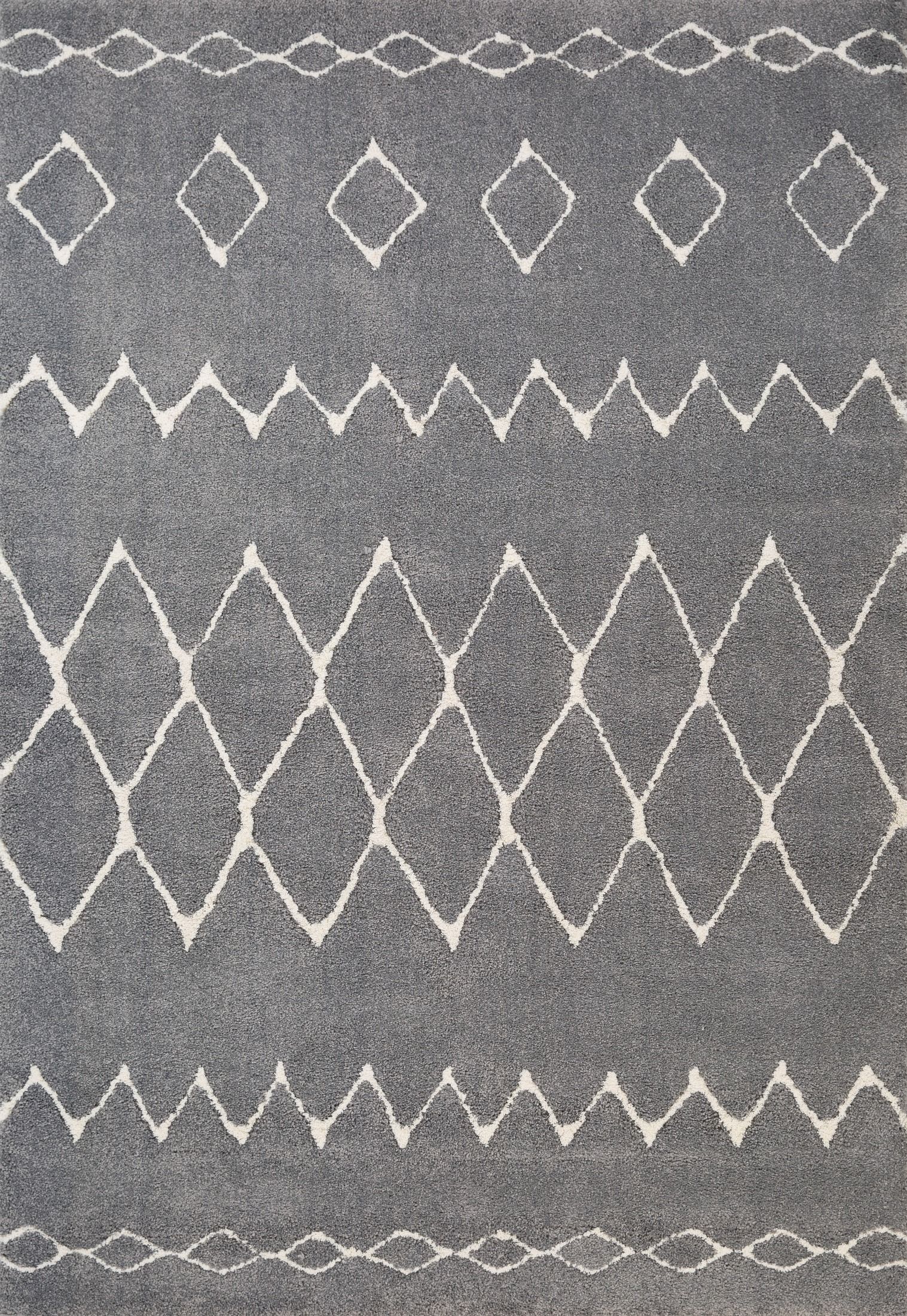 Hiero Boho Patterned Rug - Grey and Ivory 160cm x 230 cm Rug Mos-Local   