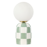 Rannells Checkered Table Lamp Table Lamp Albi-Local Green & White