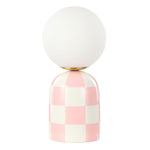Rannells Checkered Table Lamp Table Lamp Albi-Local Pink & White
