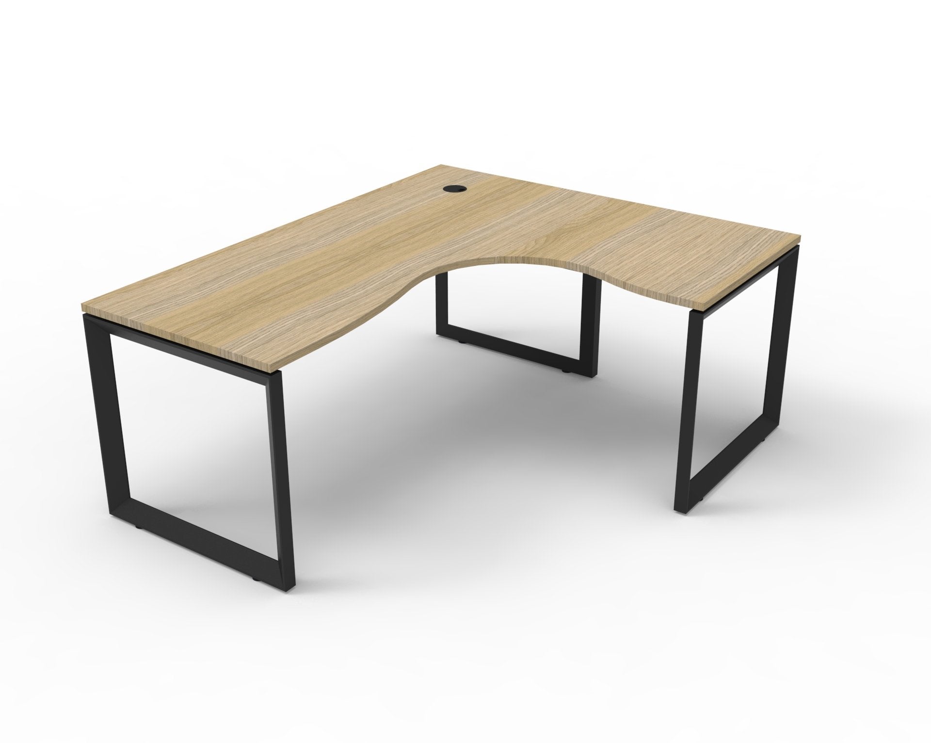 Rapid Infinity Loop 150 x 150cm Leg Corner Workstation - Natural & Black Office Desk Rline-Local