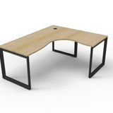 Rapid Infinity Loop 150 x 150cm Leg Corner Workstation - Natural & Black Office Desk Rline-Local