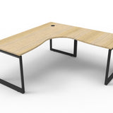 Rapid Infinity Loop 150 x 150cm Leg Corner Workstation - Natural & Black Office Desk Rline-Local