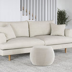 Raven Fabric Cushion Ottoman - Light Beige Ottoman Eastern-Local