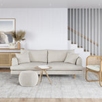 Raven Fabric Cushion Ottoman - Light Beige Ottoman Eastern-Local