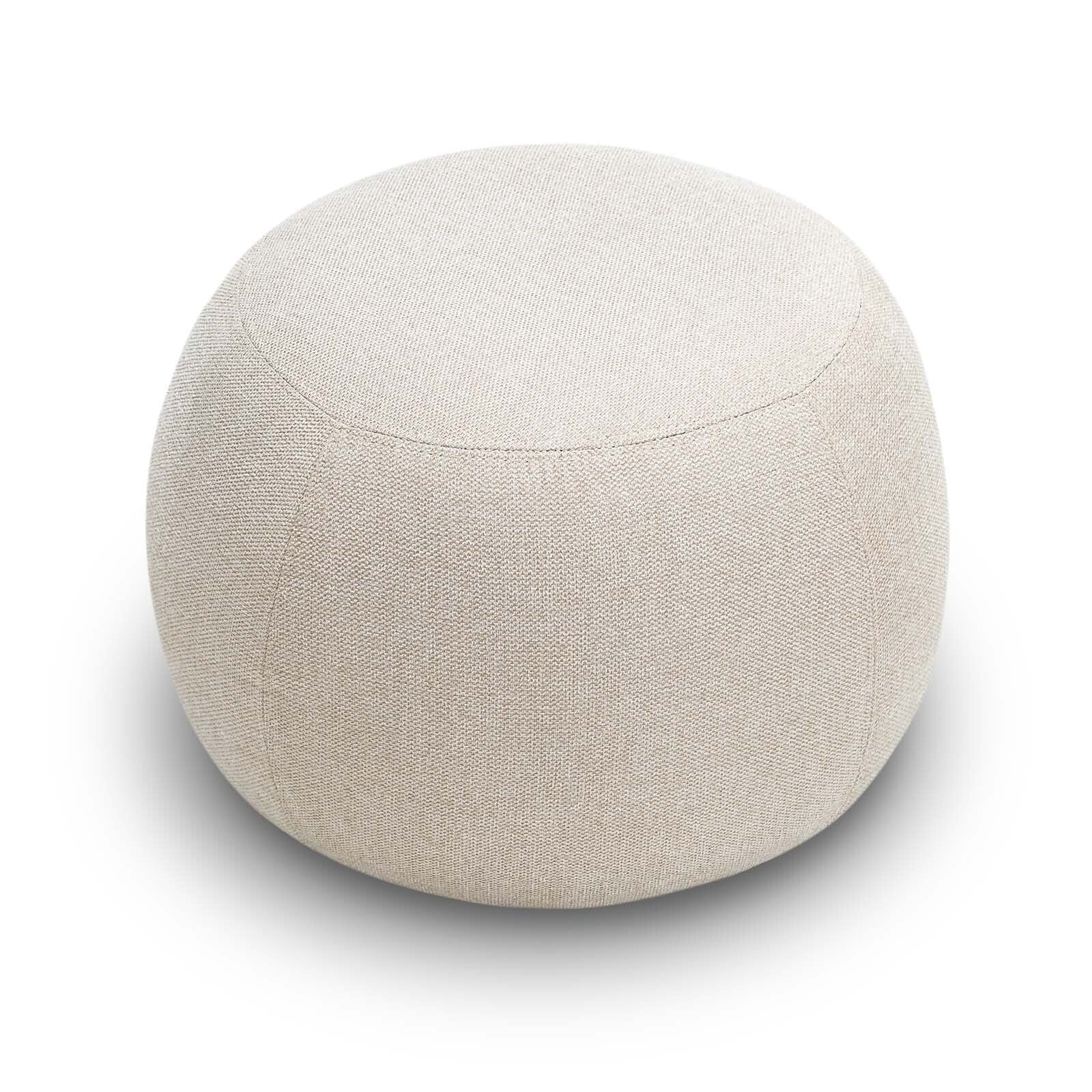 Raven Fabric Cushion Ottoman - Light Beige Ottoman Eastern-Local