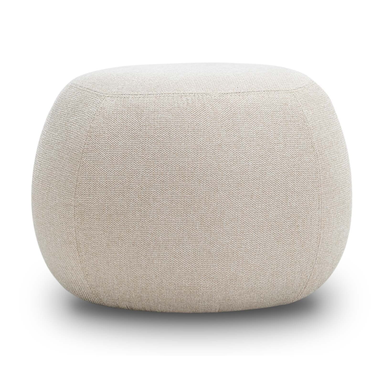 Raven Fabric Cushion Ottoman - Light Beige Ottoman Eastern-Local