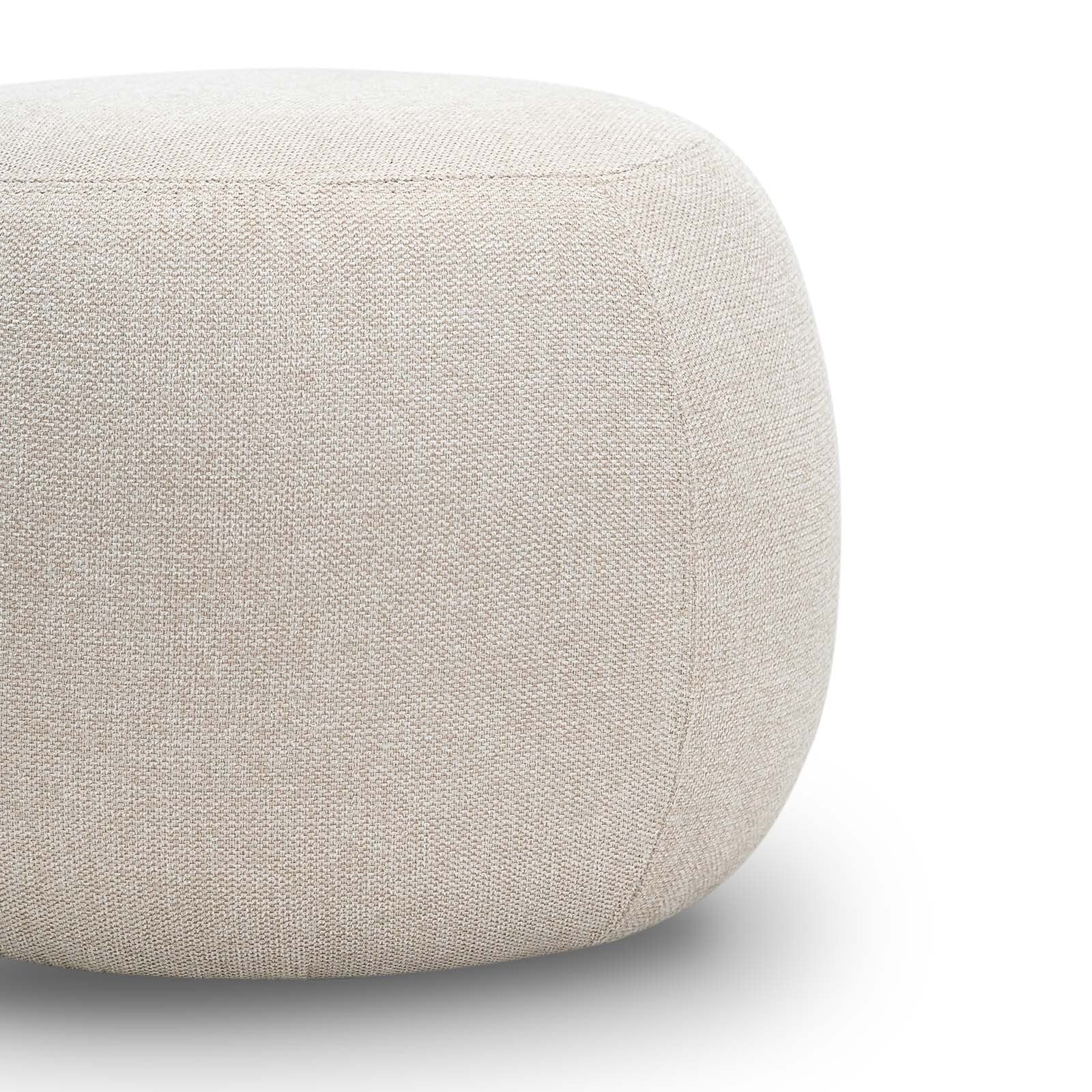 Raven Fabric Cushion Ottoman - Light Beige Ottoman Eastern-Local