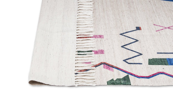 Remi 230cm x 160cm Multi-Colour Abstract Tribal Indoor Outdoor Rug - Ivory Rug MissAmara-Local   
