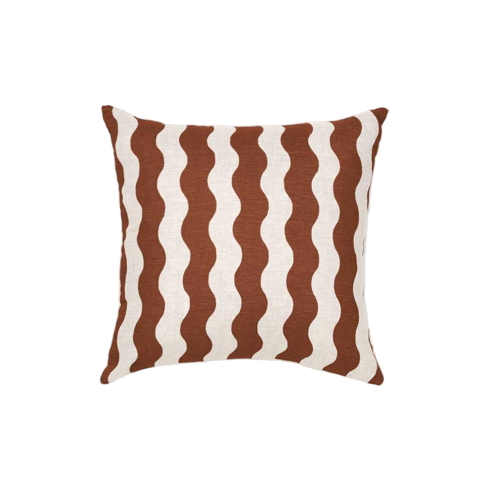 Ex Display - Ripple 45cm Square Cushion - Rust Cushion Warran-Local