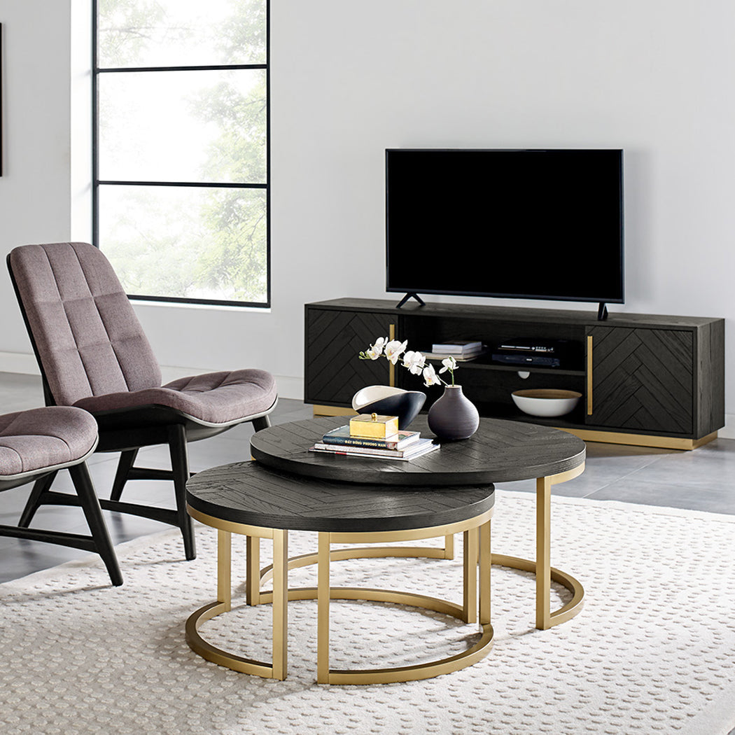 Wilma 1.8m Wooden TV Entertainment Unit - Peppercorn and Brass TV/Entertainment Unit VN-Core