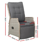 Dreobe Sun Lounge Setting Recliner Chair - Grey Sunlounger Aim WS-Local   