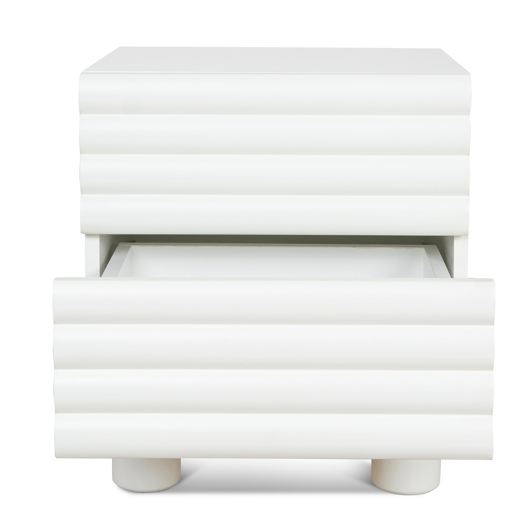Ex Display - Vasuda 48cm Bedside Table - White Bedside Table KD-Core