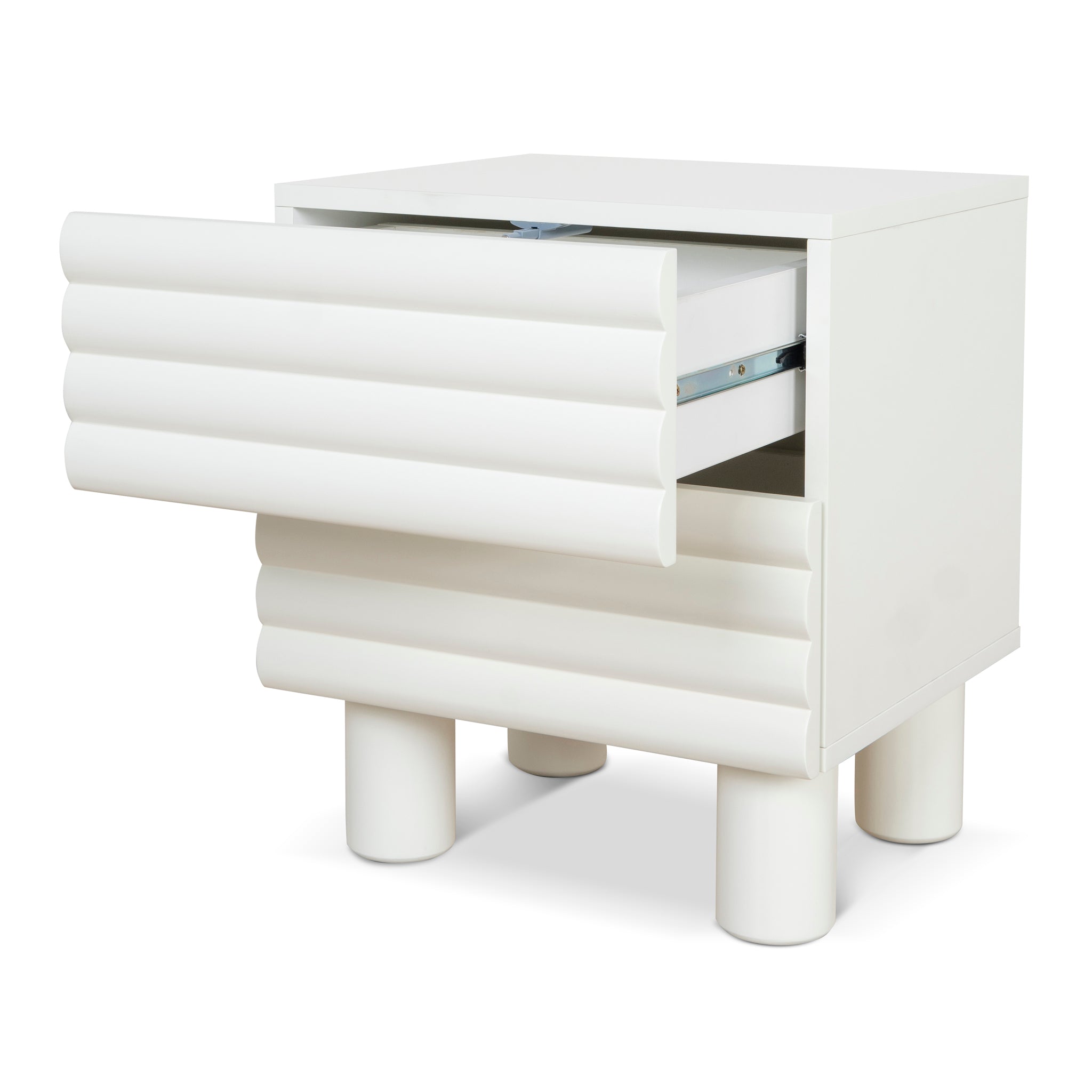 Ex Display - Vasuda 48cm Bedside Table - White Bedside Table KD-Core