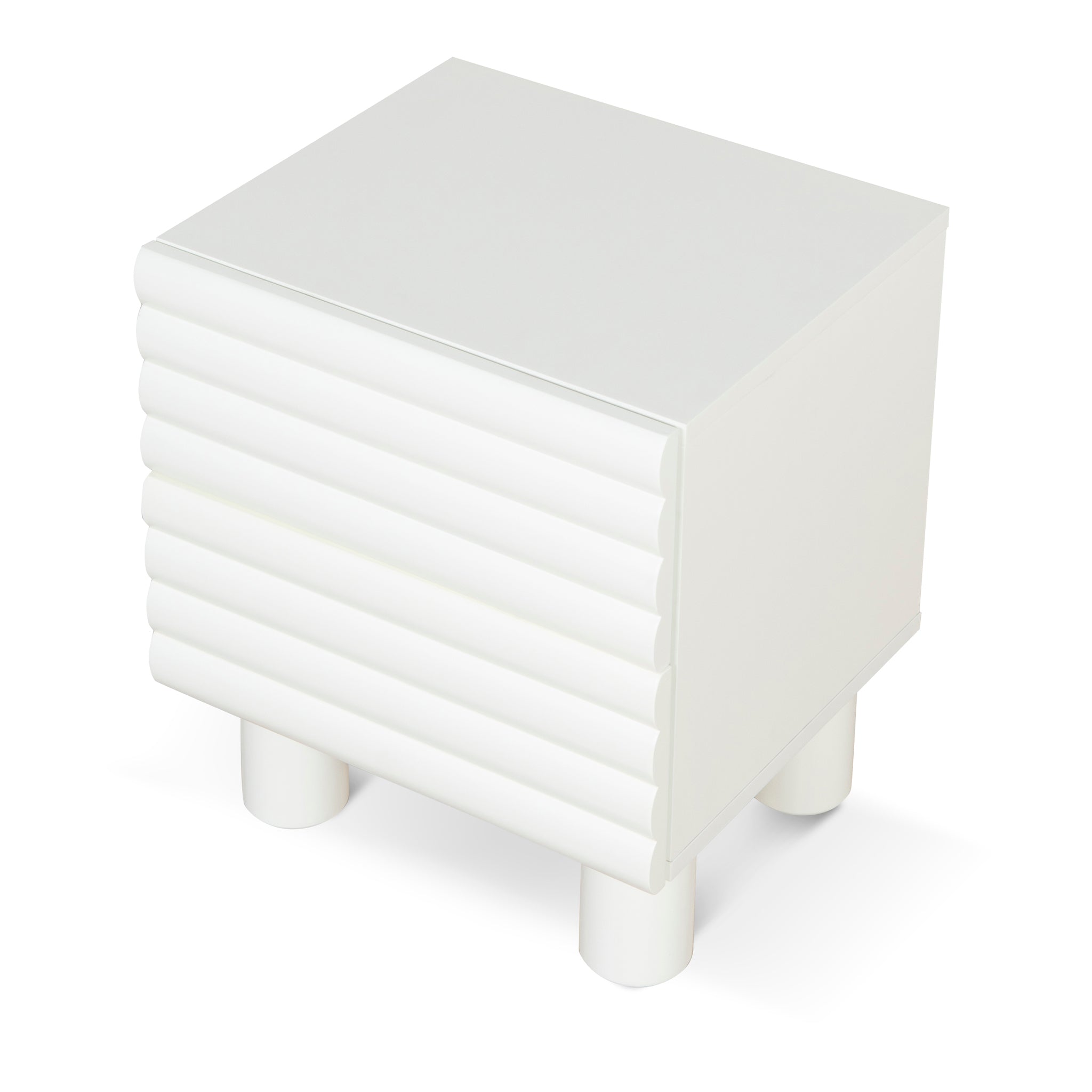 Ex Display - Vasuda 48cm Bedside Table - White Bedside Table KD-Core