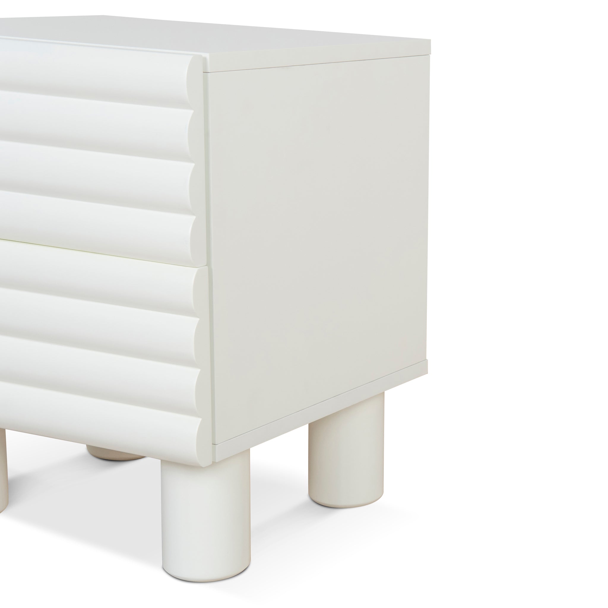 Ex Display - Vasuda 48cm Bedside Table - White Bedside Table KD-Core