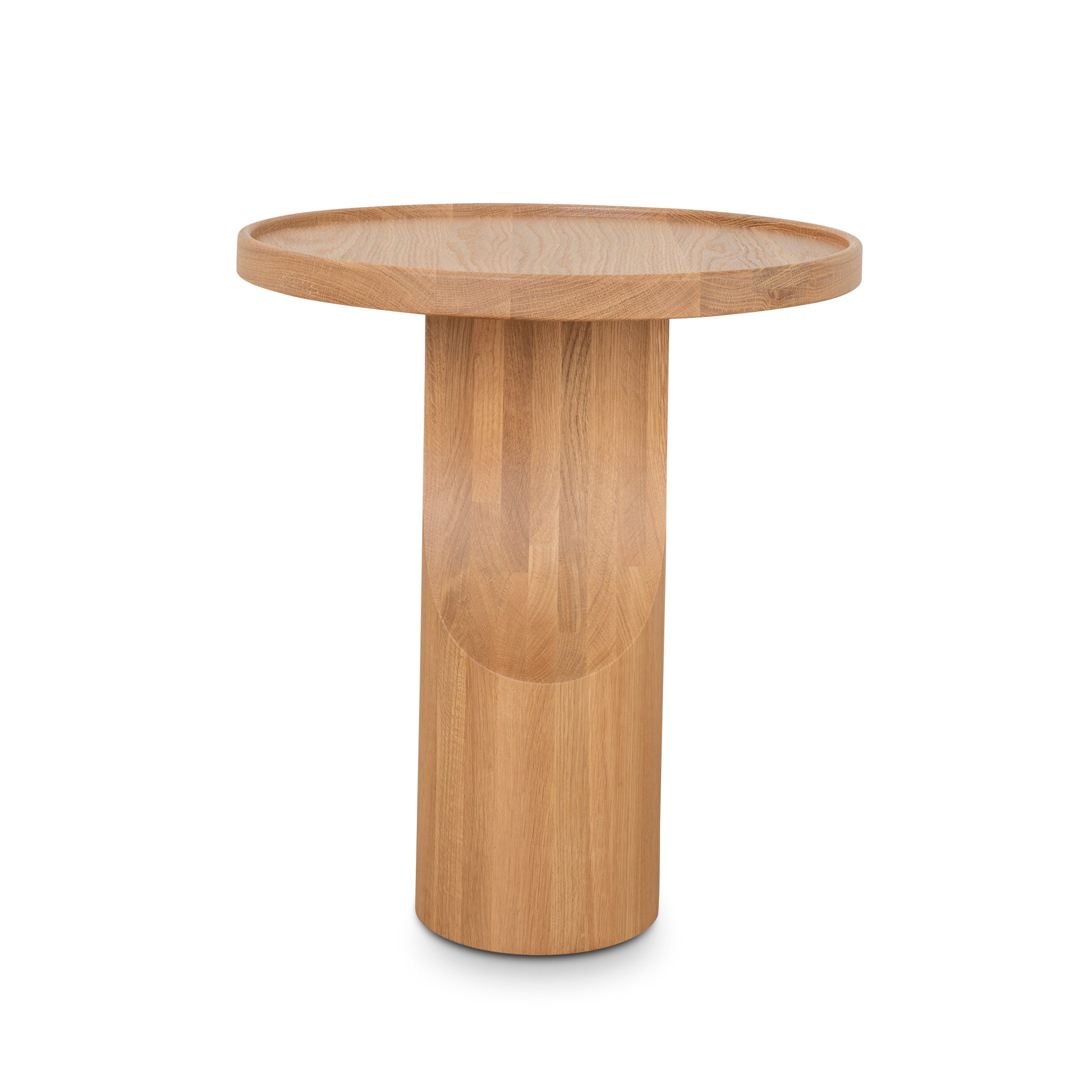 Mary 45cm Round Side Table - Natural Oak Side Table Oakwood-Core