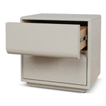 Annika 50cm Bedside Table - Ivory Oat Bedside Table Dwood-Core