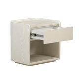 Sorell 50cm Travertine Bedside Table - Ivory Oat Bedside Table Dwood-Core