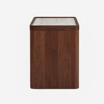 Ex Display - Modesta Glass Top Bedside Table - Walnut Bedside Table Iggy-Core